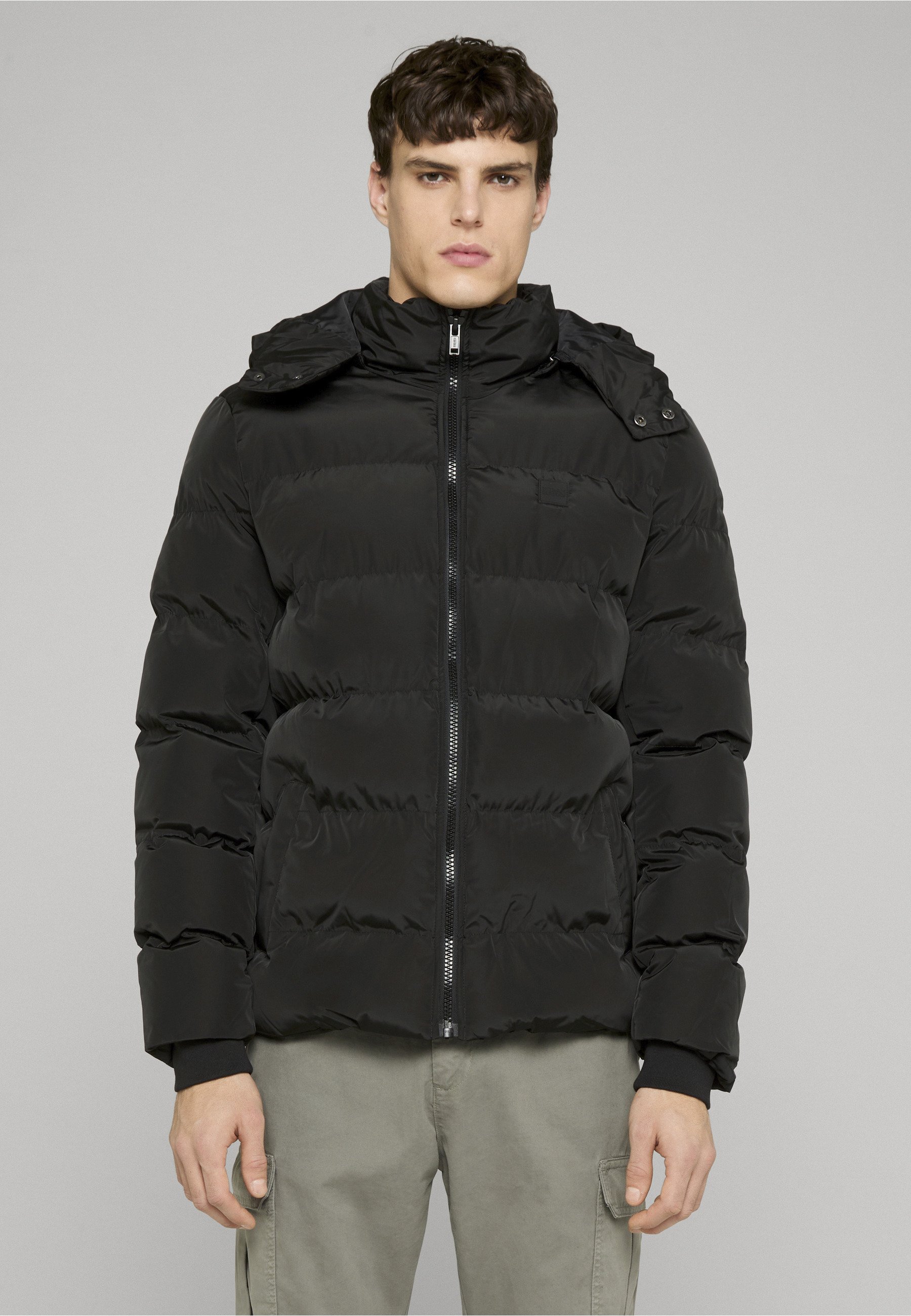 Urban Classics HOODED PUFFER JACKET - Winterjacke - black/schwarz