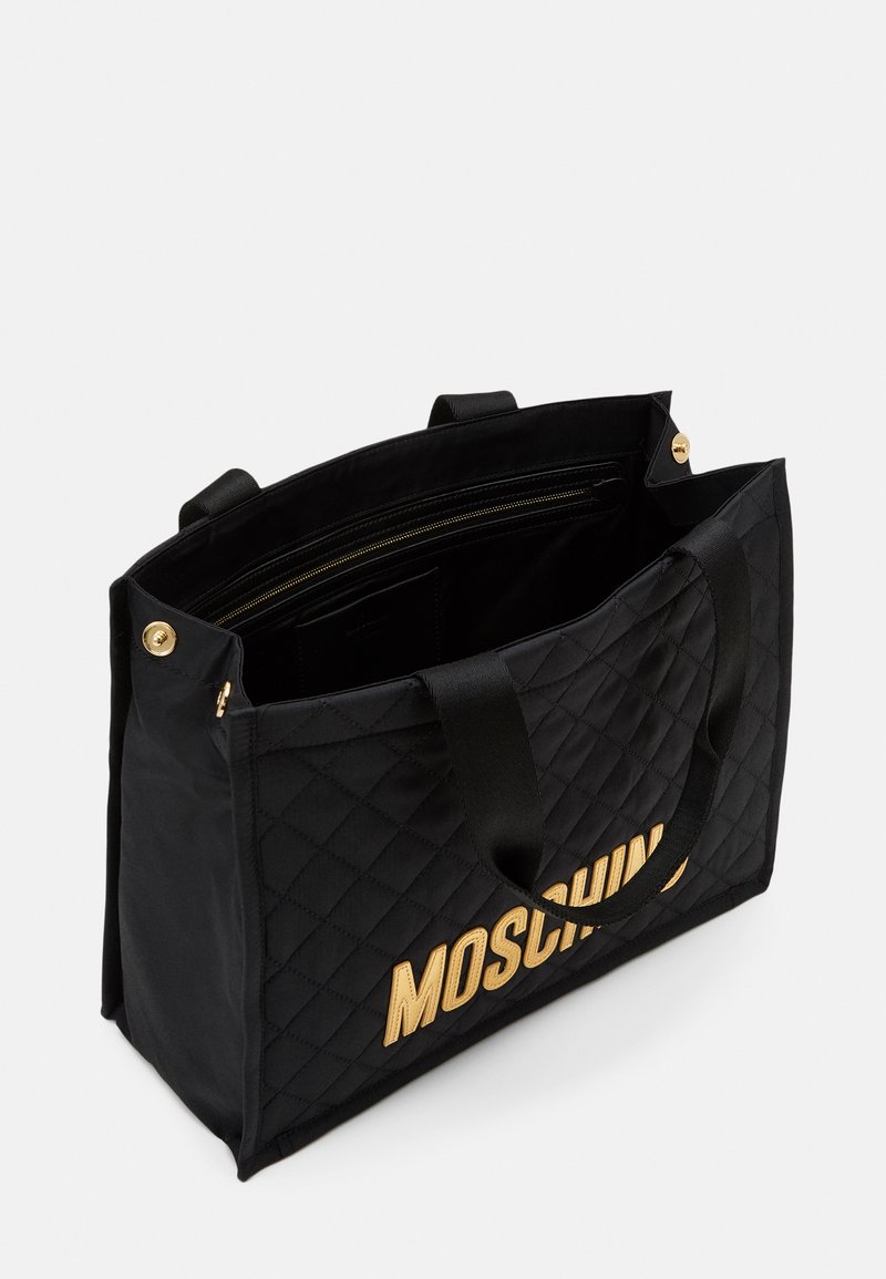 MOSCHINO QUILTED LOGO SHOULDER BAG - Handbag - fantasy black/black  