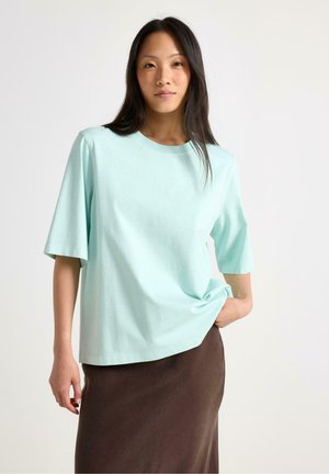 Lindex, T-shirt basic - light dusty aqua