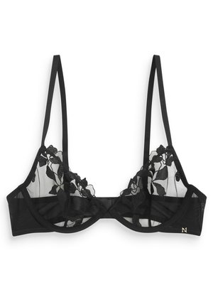 FLORAL EMBROIDERED  - Bøjle-bh - black