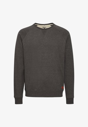 Ciemnoszara bluza z okrągłym dekoltem i raglanowymi rękawami. Miękka tkanina z prążkowanymi mankietami i dołem. Posiada małą skórzaną metkę z logo na dole.