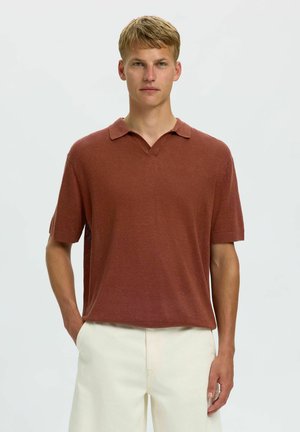 Selected POLO SHIRT RELAXED FIT - Bluză polo - cherry mahogany