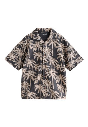 Next REGULAR FIT - SHORT SLEEVE COLOUR BLOCK SHIRT  . - Skjorter - black/ecru