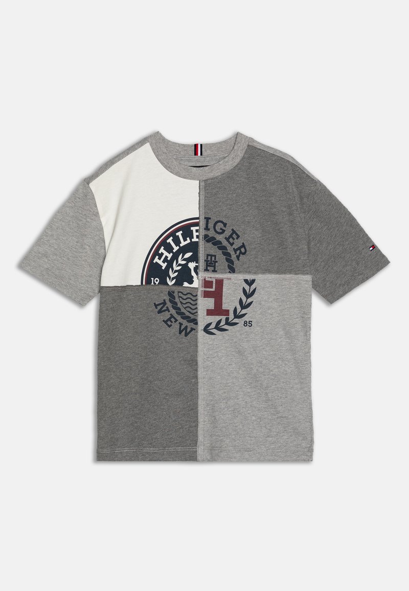 Tommy Hilfiger MONOTYPE SPLICED PRINT TEE - T-shirt con stampa - greys heather mix