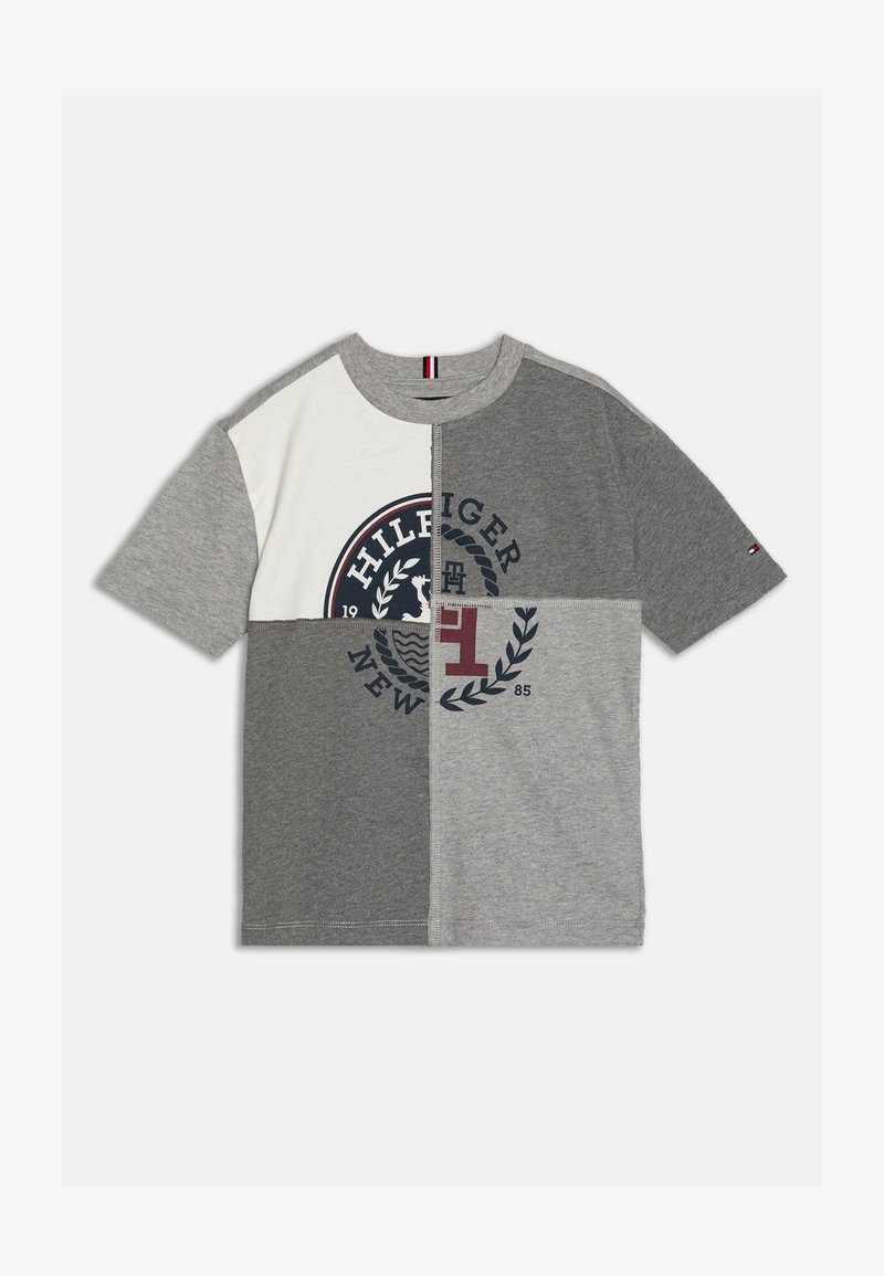 Tommy Hilfiger MONOTYPE SPLICED PRINT TEE - T-shirt con stampa - greys heather mix