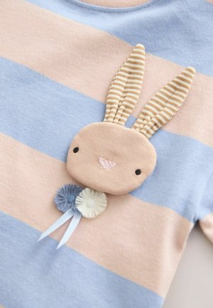 Next Print T-shirt - blue pink stripe bunny