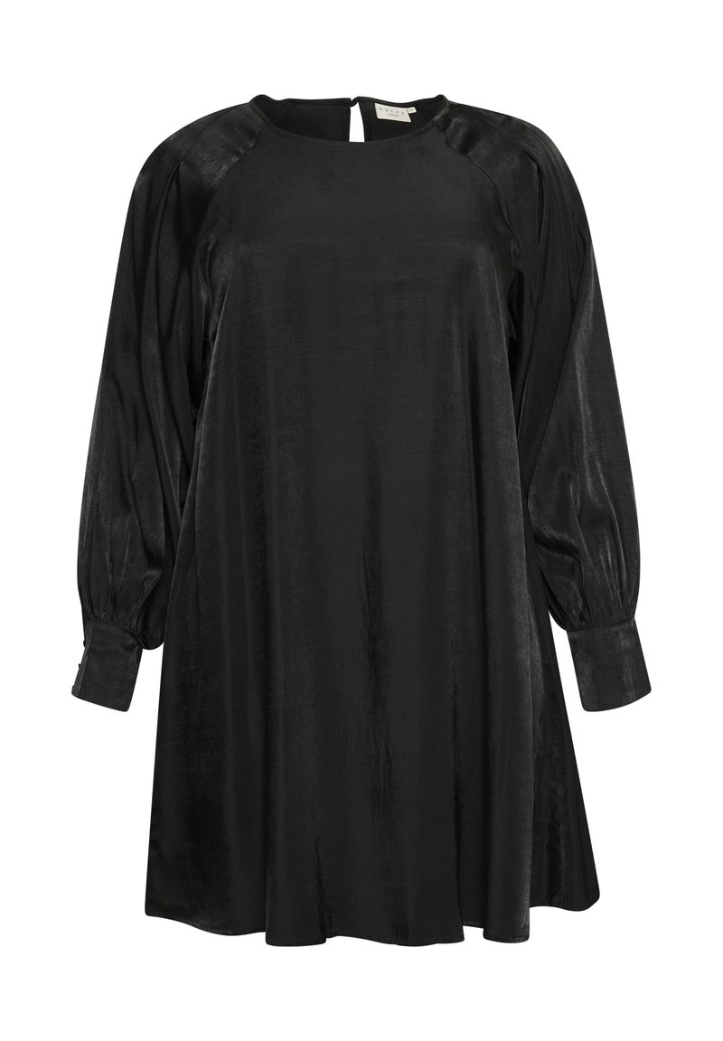 black long sleeve loose fit dress Black Viscose Loose Fit Winter Dress – Global Republic