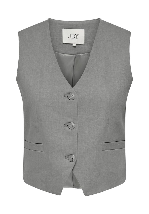 MIT KNOPFLEISTE UND TASCHEN - Weste - grau