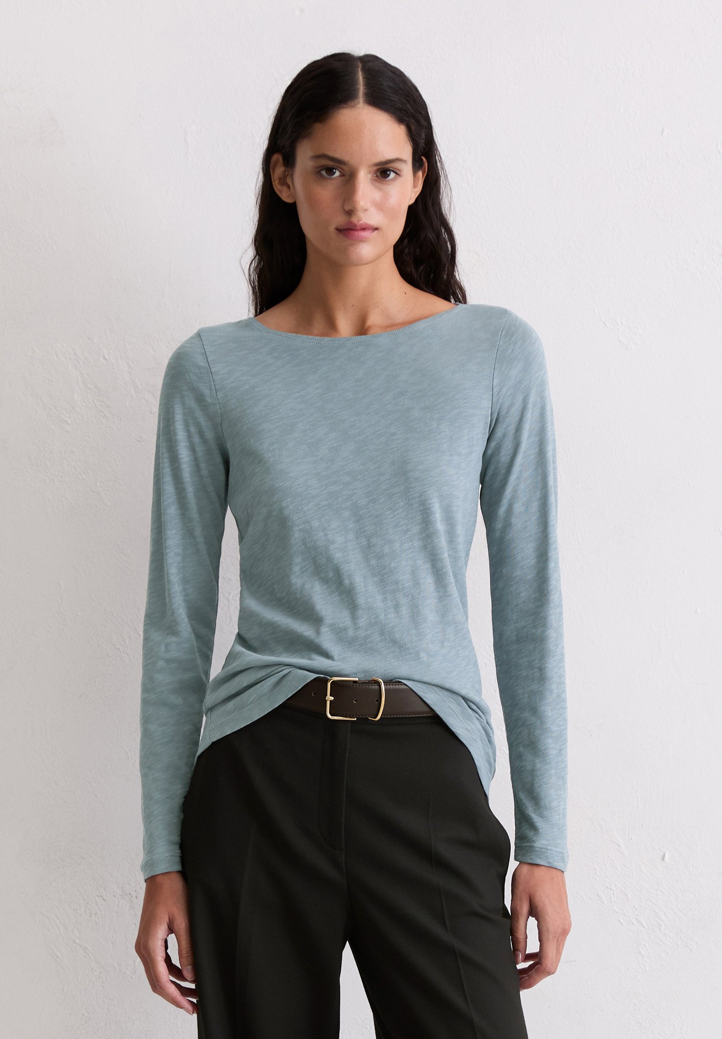 Tunique / T-shirt Manches Longues Femme - Taille L/40 - Bleu - Coton - Occasion Très Bon état