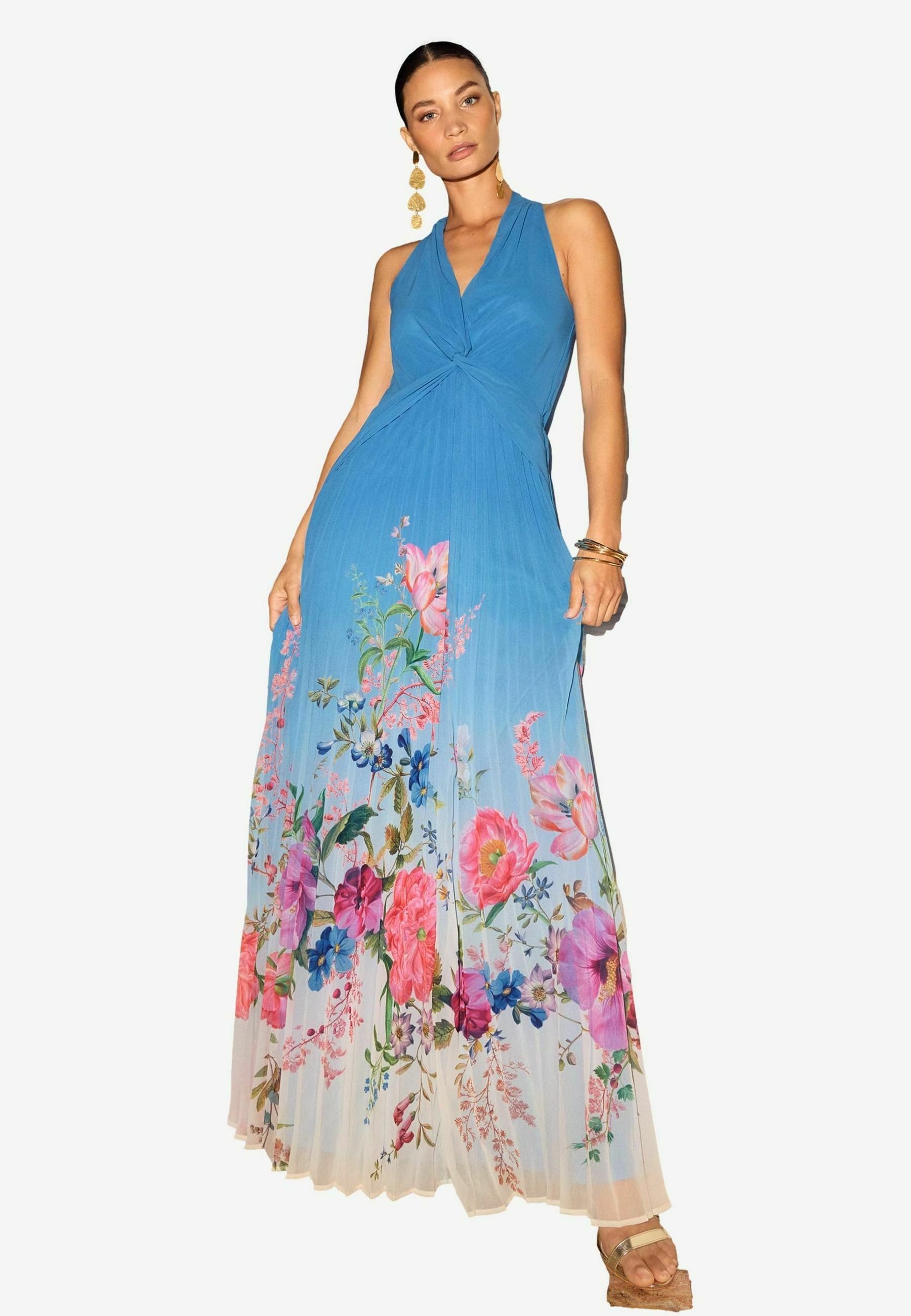 Love & Roses FLORAL PLACEMENT HALTERNECK PLUNGE - REGULAR FIT - Maxi dress - blue - Zalando Love & Roses FLORAL PLACEMENT HALTERNECK PLUNGE - REGULAR FIT - Maxi dress - blue - Zalando