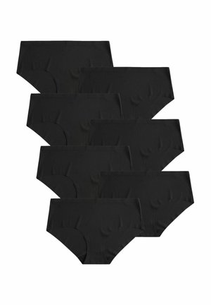 Zwarte katoenen slipset, met een zachte textuur, hoge taille en elastische tailleband. Bevat in totaal zeven paar.