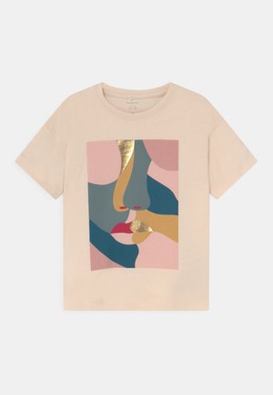 NKFLOSSIE OVERSIZE - T-shirt imprimé - whitecap gray