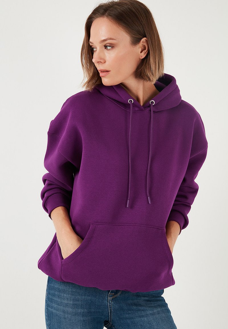 LELA Felpa con cappuccio - purple