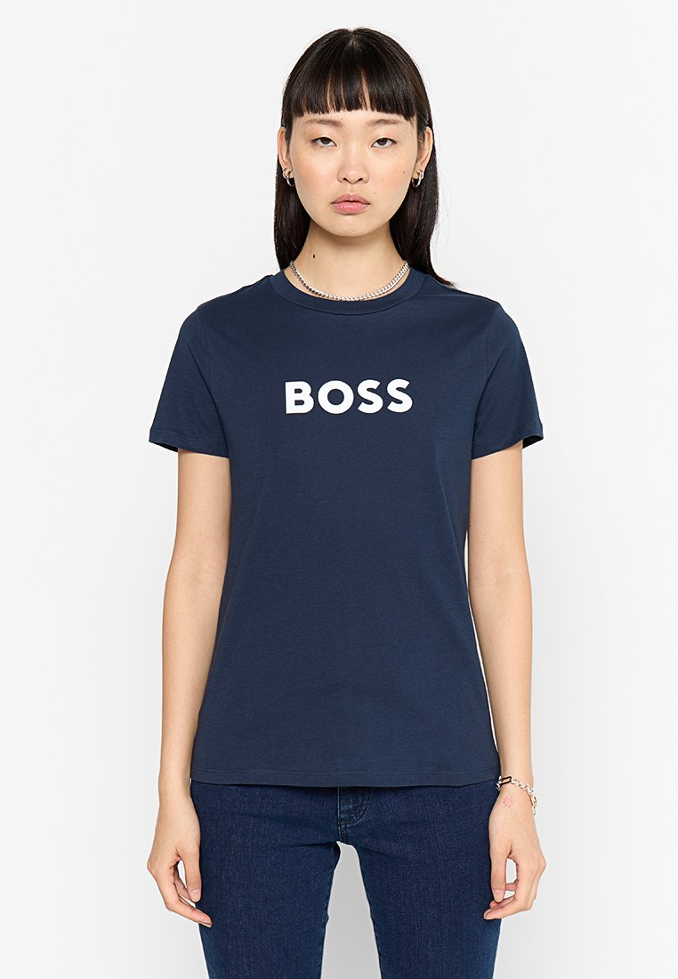 Boss T-shirt print blauw Boss T-shirt print blauw