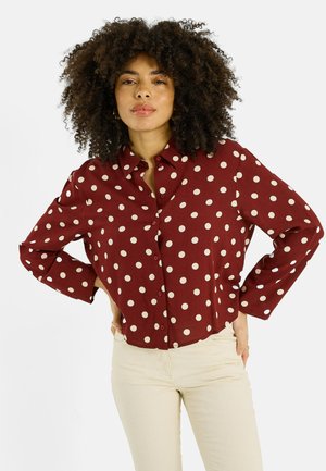 RACCOURCIE À POIS - Chemisier - bordeaux