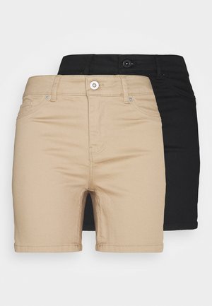 VMHOTSEVEN 2 PACK - Jeansshorts - black