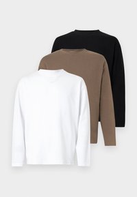 SLHLOOSEOSCAR O NECK 3 PACK  - Camisola de manga comprida - bright white/packmorel/black