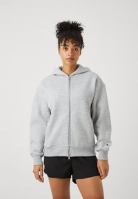 Champion ICONS FULL ZIP HOODIE LOGO - Felpa con zip - grey