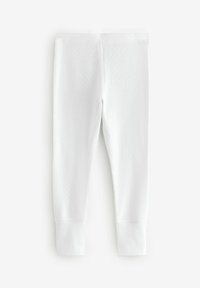 Leggings bianchi con un motivo testurizzato e design aderente. Presentano polsini elasticizzati alla caviglia. Realizzati in materiale morbido e traspirante.