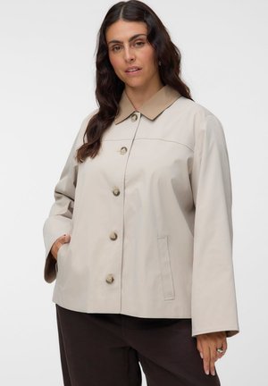 Vero Moda Curve, VMCCHELSEAPOPPY SHORT JACKET - Леко яке - oatmeal