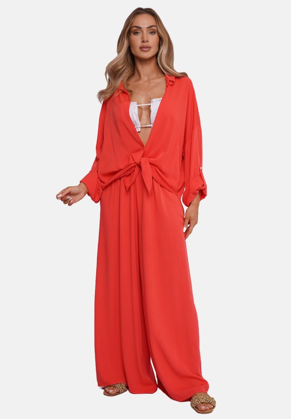 KOMPLET UNI  - Stoffhose - koralowy