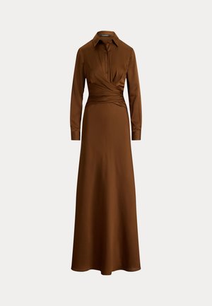 Lauren Ralph Lauren, PLEATED BUTTON UP CHARMEUSE GOWN - Galajurk - light tobacco