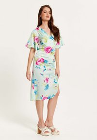 Liquorish MIDI WRAP WITH FLORAL PRINT - Day dress - multi coloured
