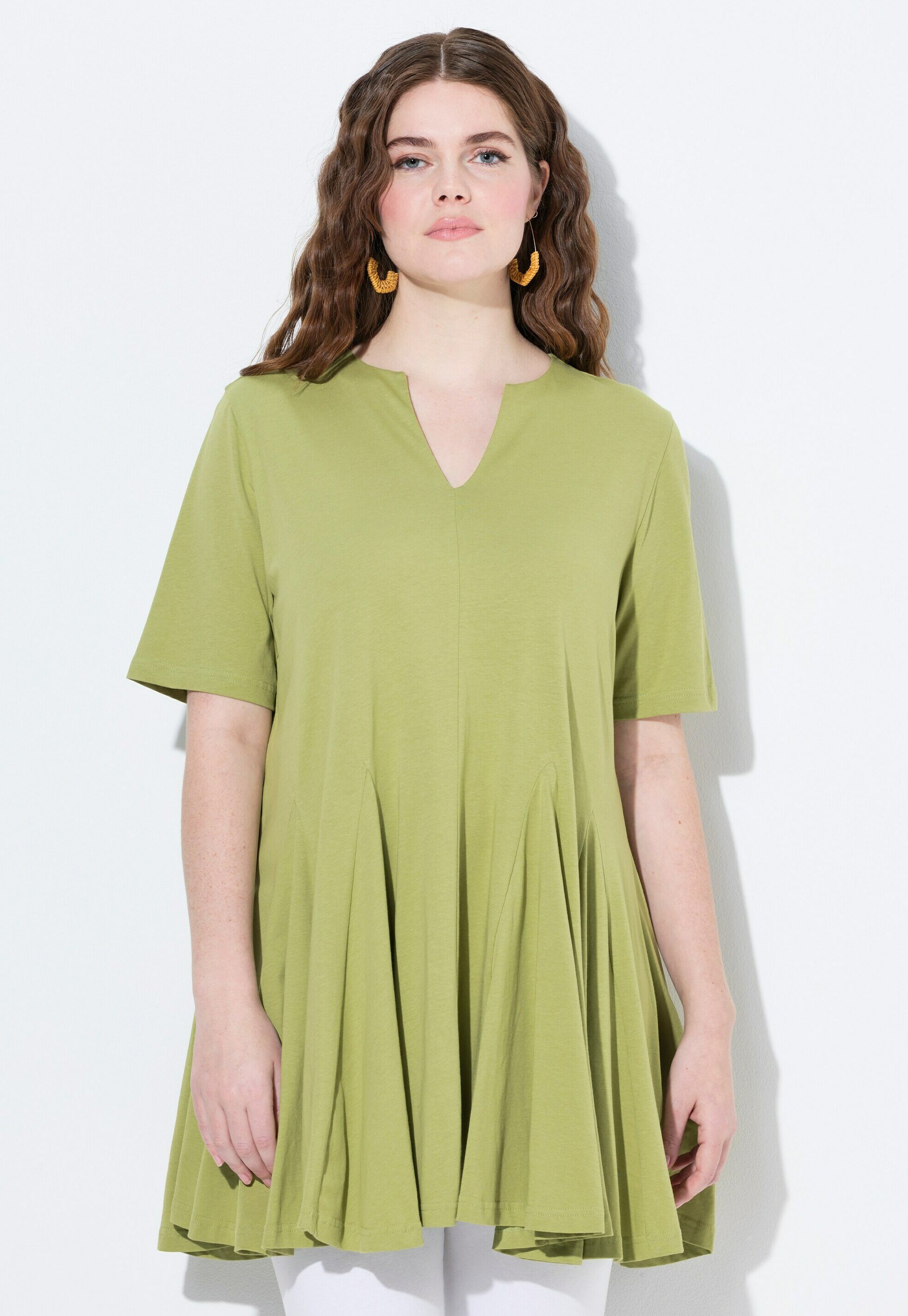 Ulla Popken Basic T-Shirt Relaxed Fit V-neck Half Sleeve