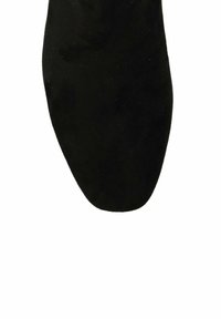 Zwarte suède schoenen met een gladde textuur en een puntige neusdesign. Beschikt over een effen kleur zonder zichtbare patronen of versieringen.