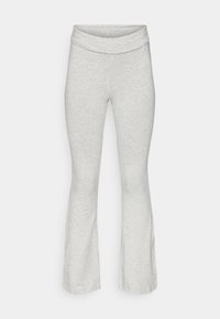 FLARED LOW RISE LEGGINGS WITH FOLD OVER WAISTBAND - Leggings - mottled light grey
