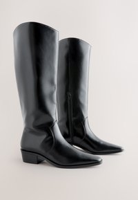 REGULAR FIT - FOREVER COMFORT CHISEL TOE - Stivali texani / biker - black crinkle texture