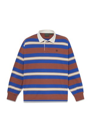 Timberland, LONG SLEEVES STRIPED RUGBY POLO. - Poloshirts - medium brown