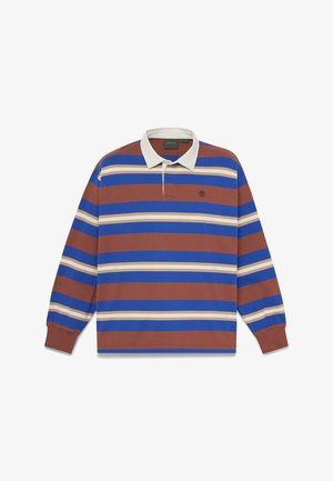 Timberland, LONG SLEEVES STRIPED RUGBY POLO. - Poloshirts - medium brown