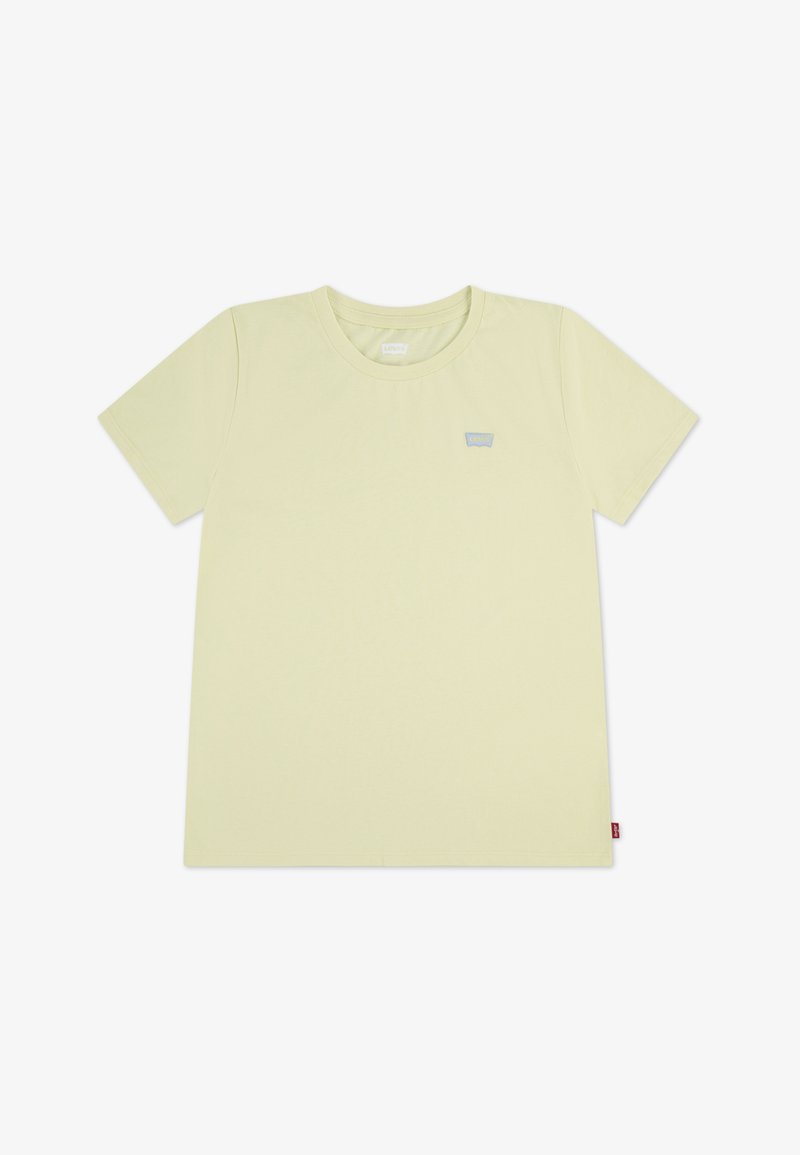 Ανοιχτό κίτρινο κοντομάνικο μπλουζάκι από μαλακό βαμβάκι. Διαθέτει λαιμόκοψη τύπου crew και μικρό μπλε λογότυπο στο στήθος. Ομαλή υφή.
