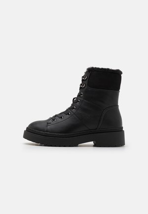 Lace-up ankle boots - black
