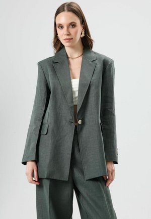 ONE-BUTTON CLOSURE - Halflange jas - khaki