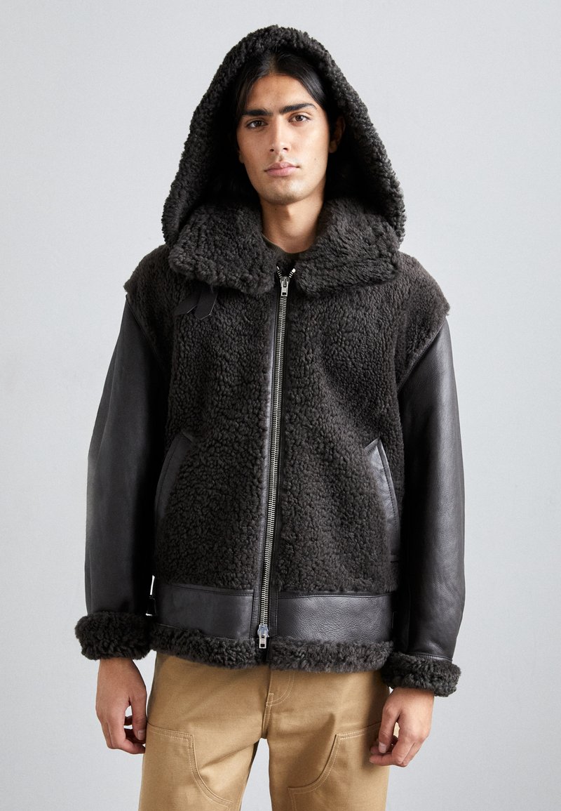 Filippa K AVIATOR JACKET Leather jacket dark choco black