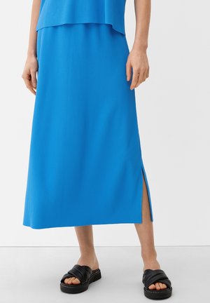 MIT PLISSEEFALTEN - Jupe trapèze - royalblau