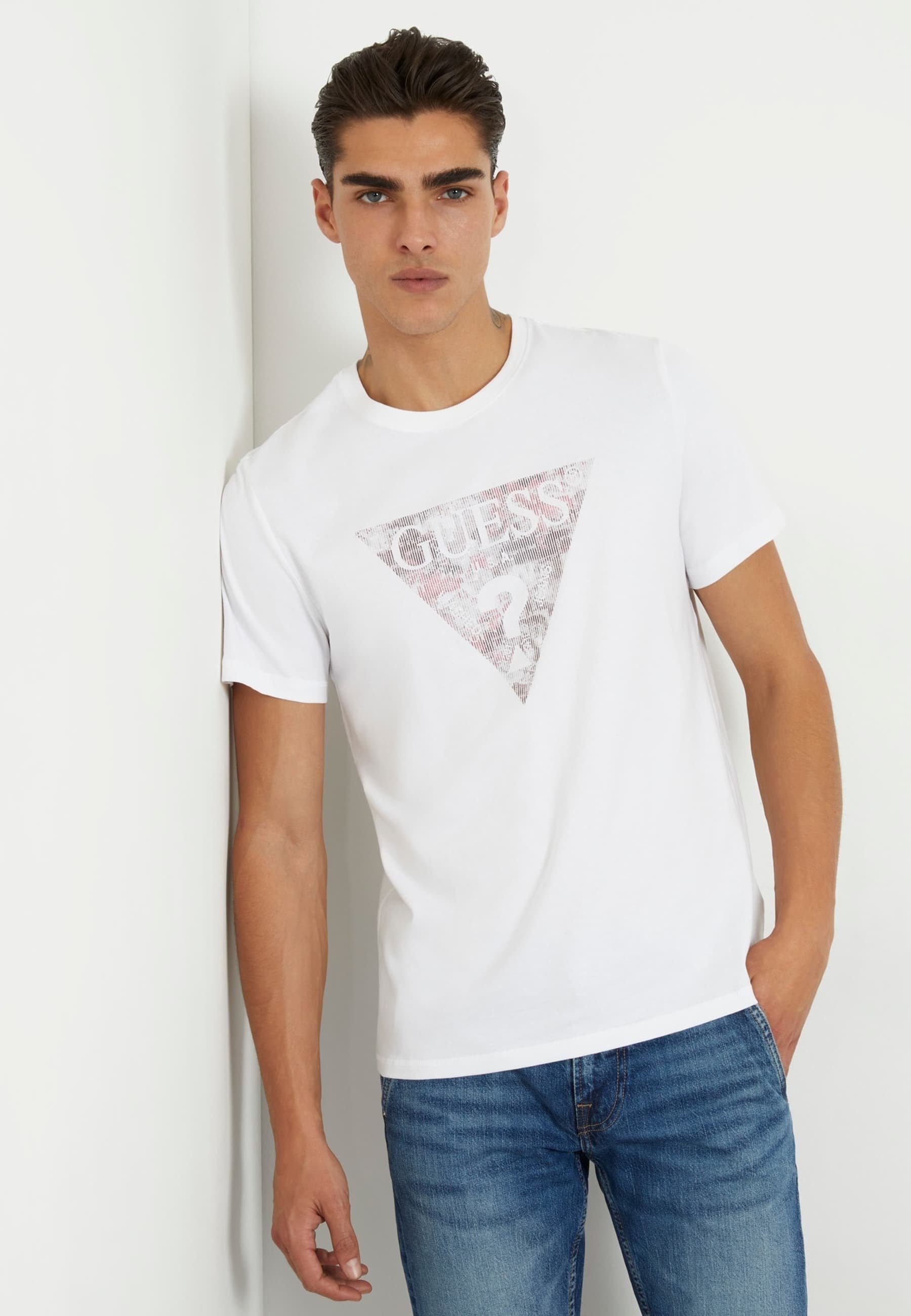 GUESS Aidy CN SS Tee | T-shirt Uomo In Cotone | Girocollo E Maniche Corte | Taglio Dritto