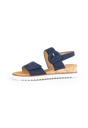 Sandale s punim potplatom - blue kork creme