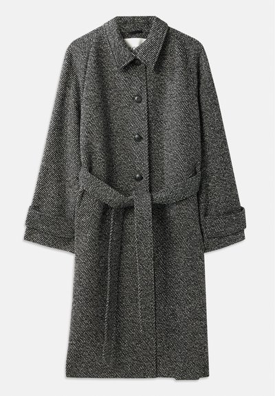 CLOSED BELTED COAT - Palton clasic - grey heather melange