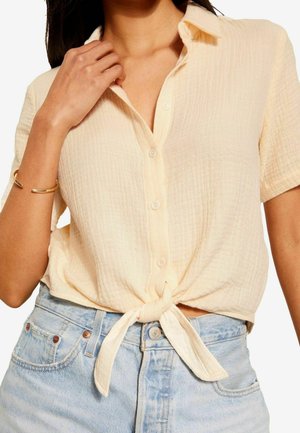 SHORT SLEEVE CRINKLE FRONT - REGULAR FIT - Camicia - cream