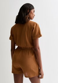 New Look SHORT-SLEEVE UTILITY  - Jumpsuit - rust
