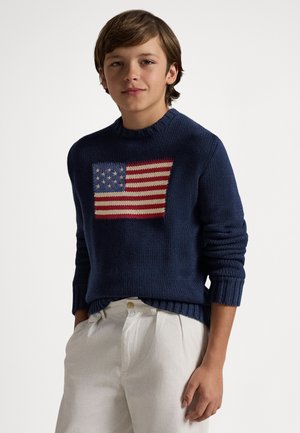 THE ICONIC FLAG SWEATER - Džemper - hunter navy
