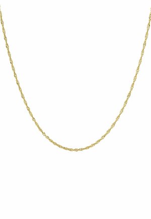 Collar de cadena retorcida de oro con una superficie fina y texturizada y eslabones alargados, que presenta un diseño clásico adecuado para diversos estilos.