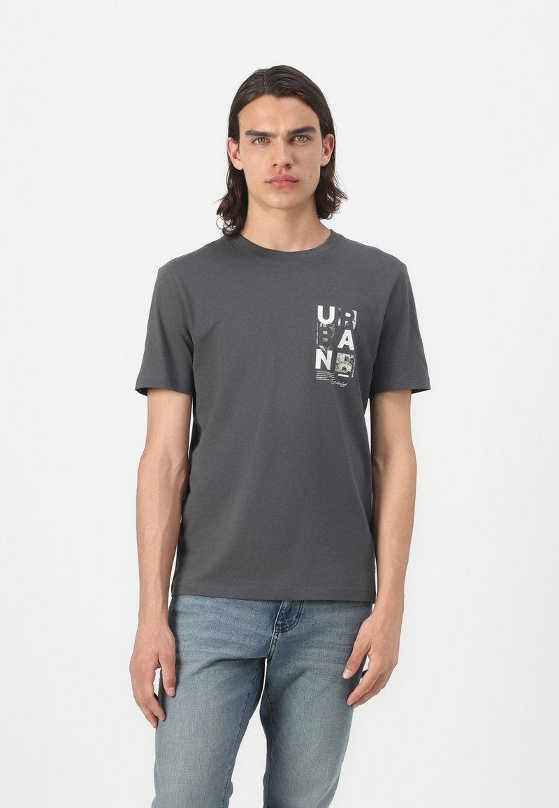 TOM TAILOR DENIM Marškinėliai su spaudiniu - ash grey