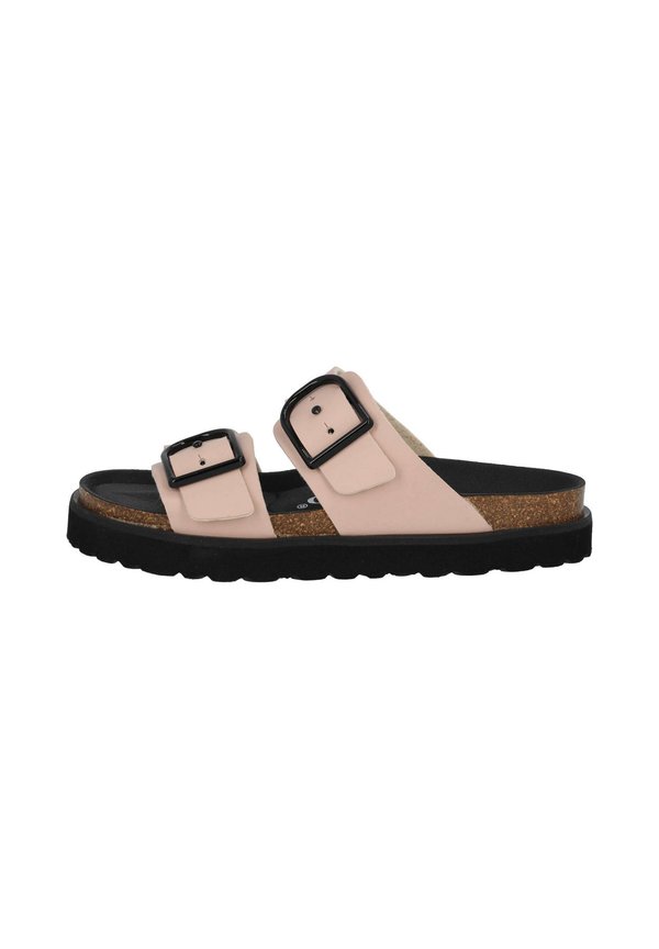 Pantolette flach - rosa matt