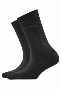 Czarne bawełniane skarpetki o gładkiej fakturze i żebrowanym ściągaczu. Z subtelnym logo "ESPRIT" z boku. Klasyczny design odpowiedni na różne okazje.