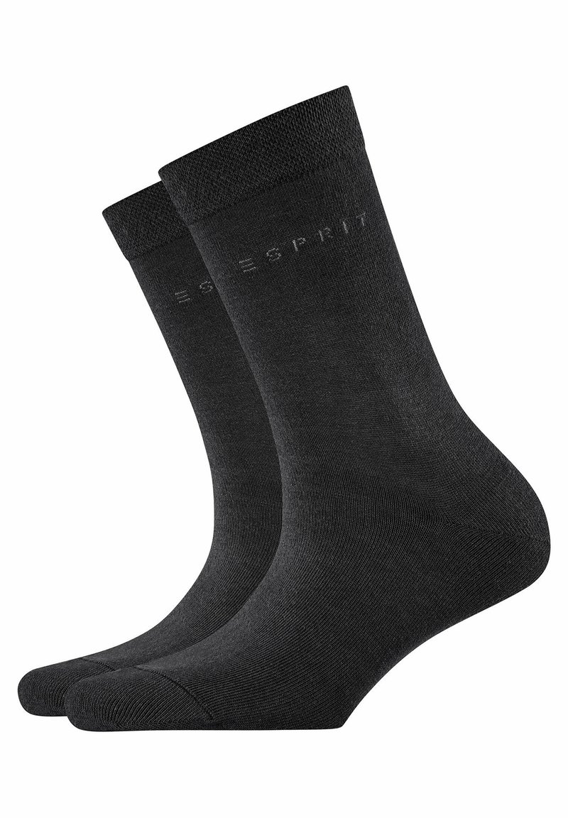 Czarne bawełniane skarpetki o gładkiej fakturze i żebrowanym ściągaczu. Z subtelnym logo "ESPRIT" z boku. Klasyczny design odpowiedni na różne okazje.