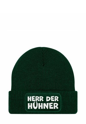 MIT PATCH IT SPRUCH HERR DER - Beanie - hühner dunkelgrün